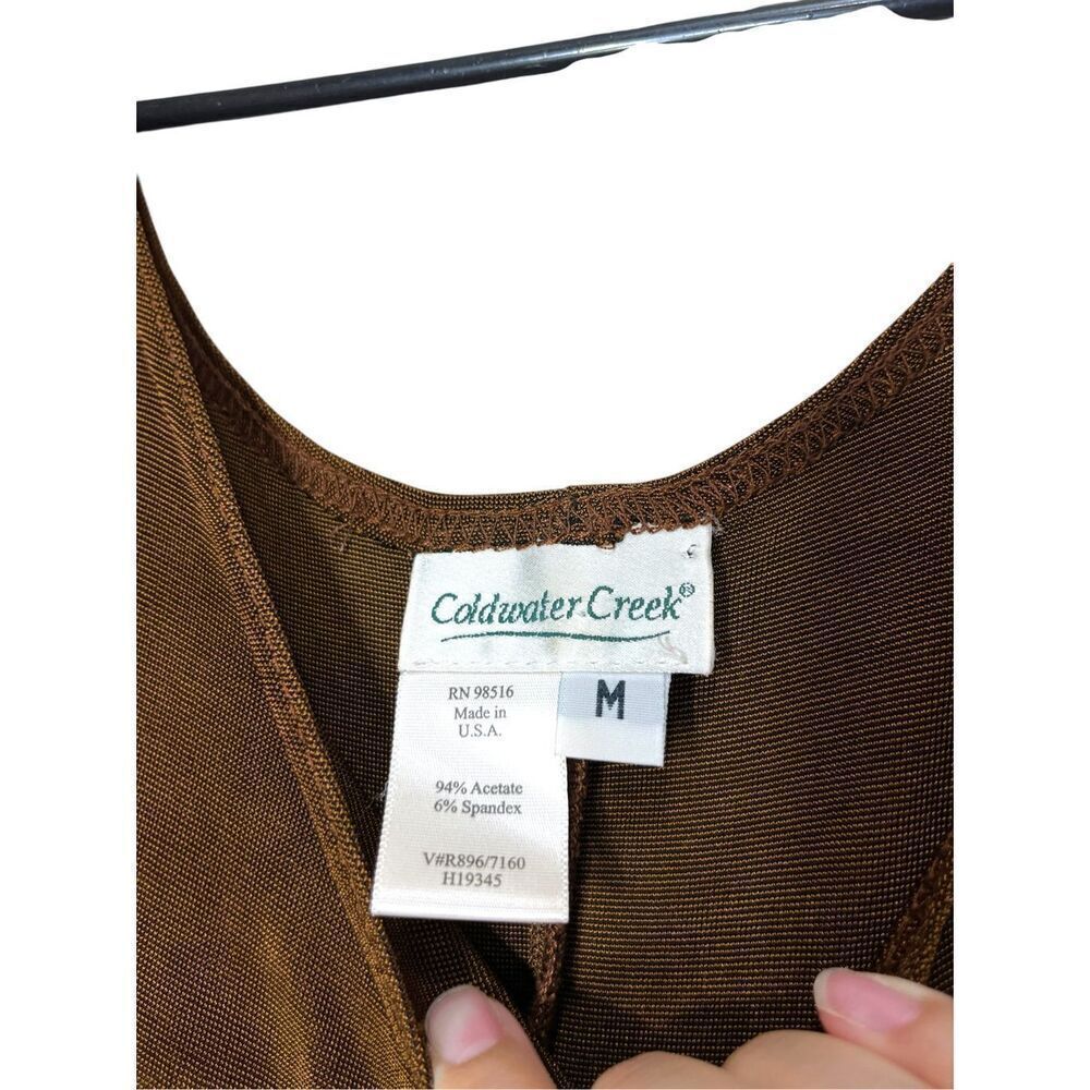 Vintage Coldwater Creek Brown Maxi Dress And Cardigan Set Size M - Picture 6 of 13